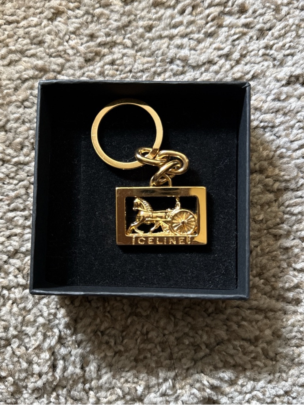 Authentic Celine Horse Carriage Keychain/Bag Charm